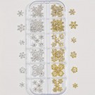 Snowflakes rhinestone - mix (gold, silver) thumbnail