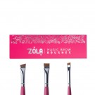 ZOLA -  MAGIC BROW BRUSHES SET - 3pcs brush - raspberry thumbnail
